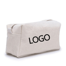 Portable fashion beauty Travel organic cotton print fabric zipper make up bag blank logo canvas zipper cosmetic pouch